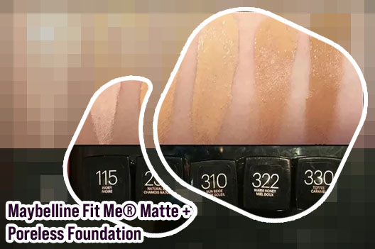 Maybelline fit me matte and poreless foundation swatches